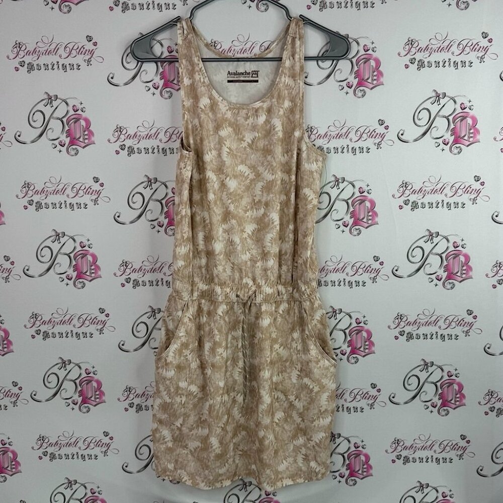 Avalanche romper onesie jumper floral watercolor Beige Patterned Mini Dress